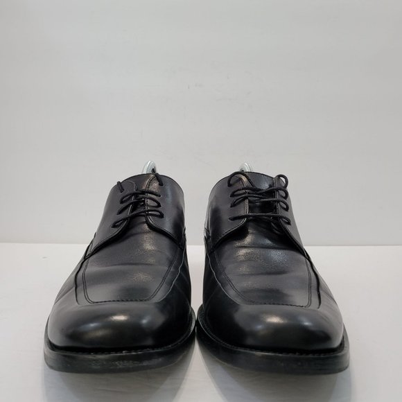 Johnston & Murphy Black Leather Oxford Men\'s Shoes 015-6703 US Size 10.5W